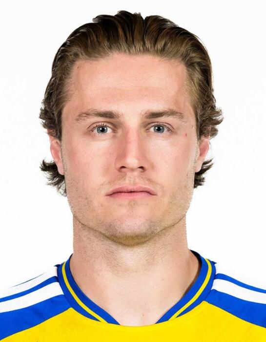 Porträtt av Mattias Svanberg i sin landslagströja.