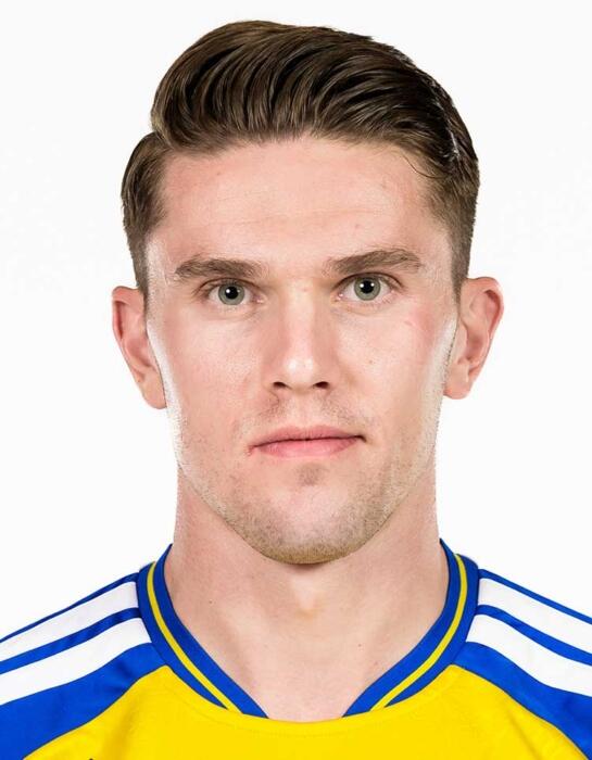 Porträtt av Viktor Gyökeres i sin landslagströja.
